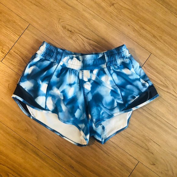 lululemon athletica Pants - Lululemon Hotty Hot Shorts Blue and White